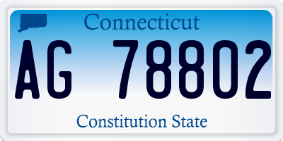 CT license plate AG78802