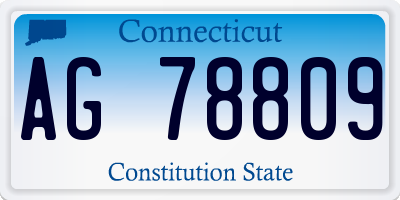 CT license plate AG78809