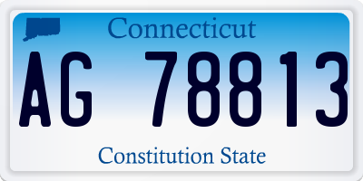 CT license plate AG78813