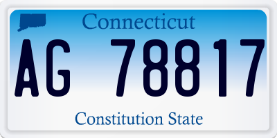 CT license plate AG78817