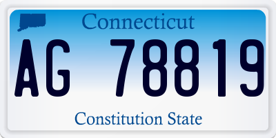 CT license plate AG78819