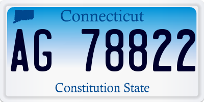 CT license plate AG78822
