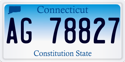 CT license plate AG78827