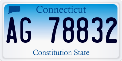 CT license plate AG78832
