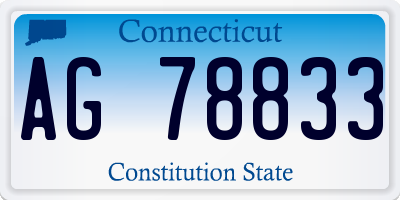 CT license plate AG78833