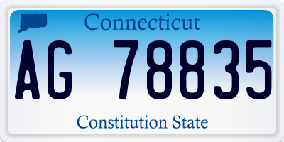 CT license plate AG78835