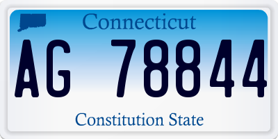 CT license plate AG78844