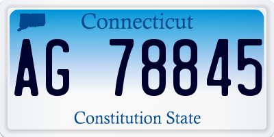 CT license plate AG78845