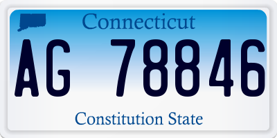 CT license plate AG78846