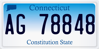CT license plate AG78848