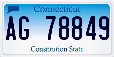 CT license plate AG78849