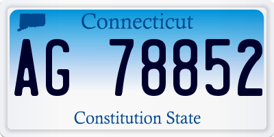 CT license plate AG78852