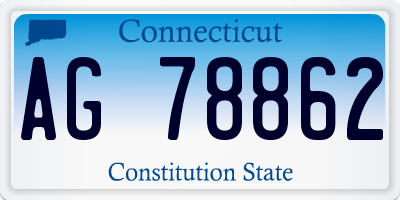 CT license plate AG78862