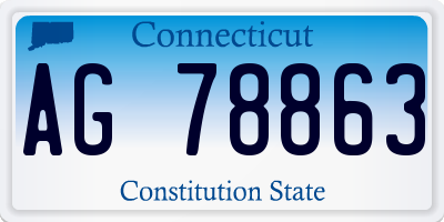 CT license plate AG78863