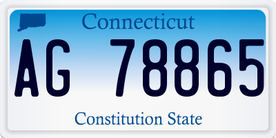 CT license plate AG78865
