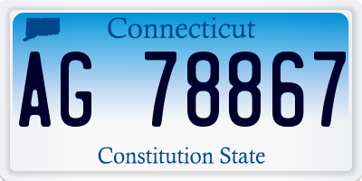 CT license plate AG78867