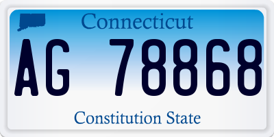 CT license plate AG78868