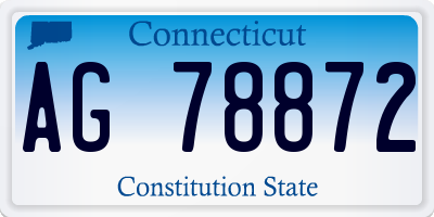CT license plate AG78872