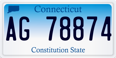 CT license plate AG78874