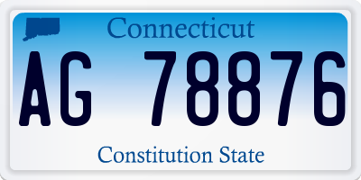 CT license plate AG78876