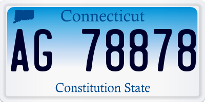 CT license plate AG78878