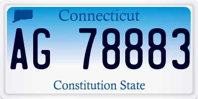 CT license plate AG78883