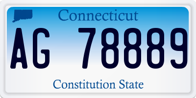 CT license plate AG78889