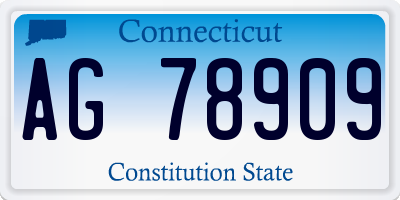CT license plate AG78909
