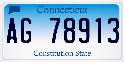 CT license plate AG78913