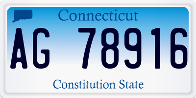 CT license plate AG78916