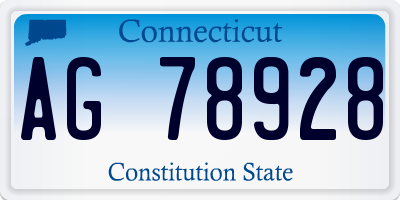 CT license plate AG78928
