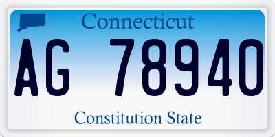 CT license plate AG78940