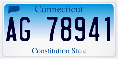 CT license plate AG78941