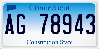 CT license plate AG78943