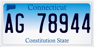 CT license plate AG78944