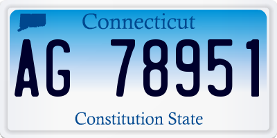 CT license plate AG78951