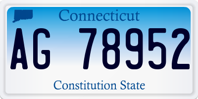 CT license plate AG78952