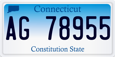 CT license plate AG78955