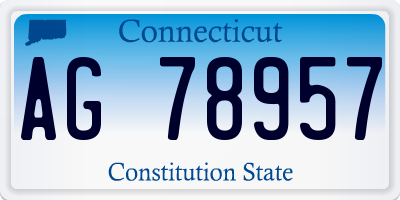 CT license plate AG78957