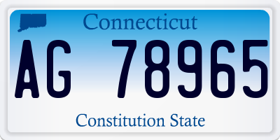 CT license plate AG78965