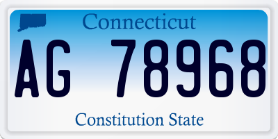 CT license plate AG78968