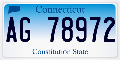 CT license plate AG78972