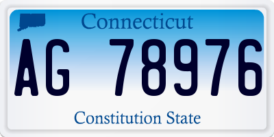 CT license plate AG78976