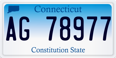CT license plate AG78977