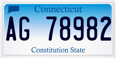 CT license plate AG78982