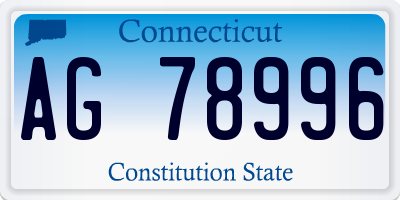 CT license plate AG78996