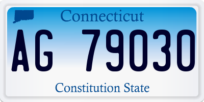 CT license plate AG79030