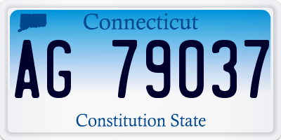 CT license plate AG79037