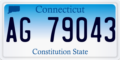 CT license plate AG79043