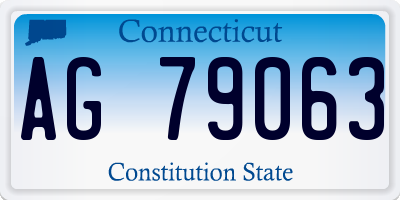 CT license plate AG79063